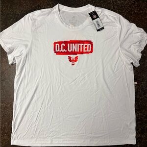Adidas White D.C. United Tee with Red Logo